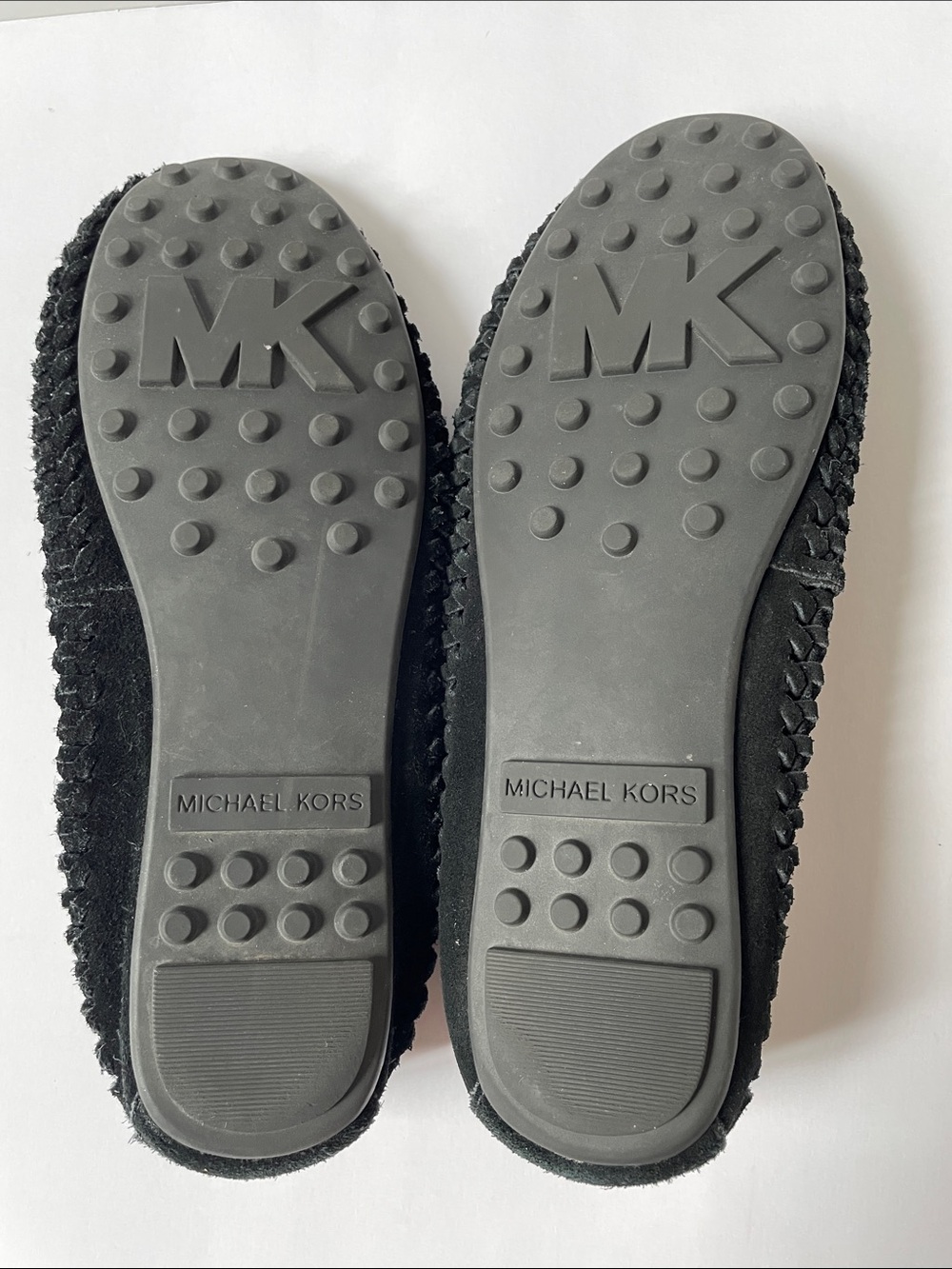 NWOT Michael Kors Black Suede Braided Trim Moccasin Flats. 7.5 M - Picture 5 of 6